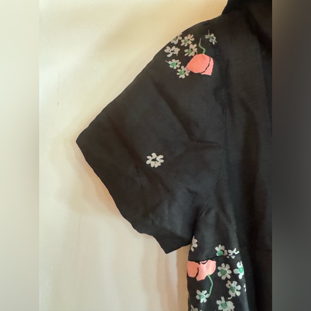VTG women’s XS 50’s floral taffeta midi dress cocktail party dance reenactment - Picture 4 of 11